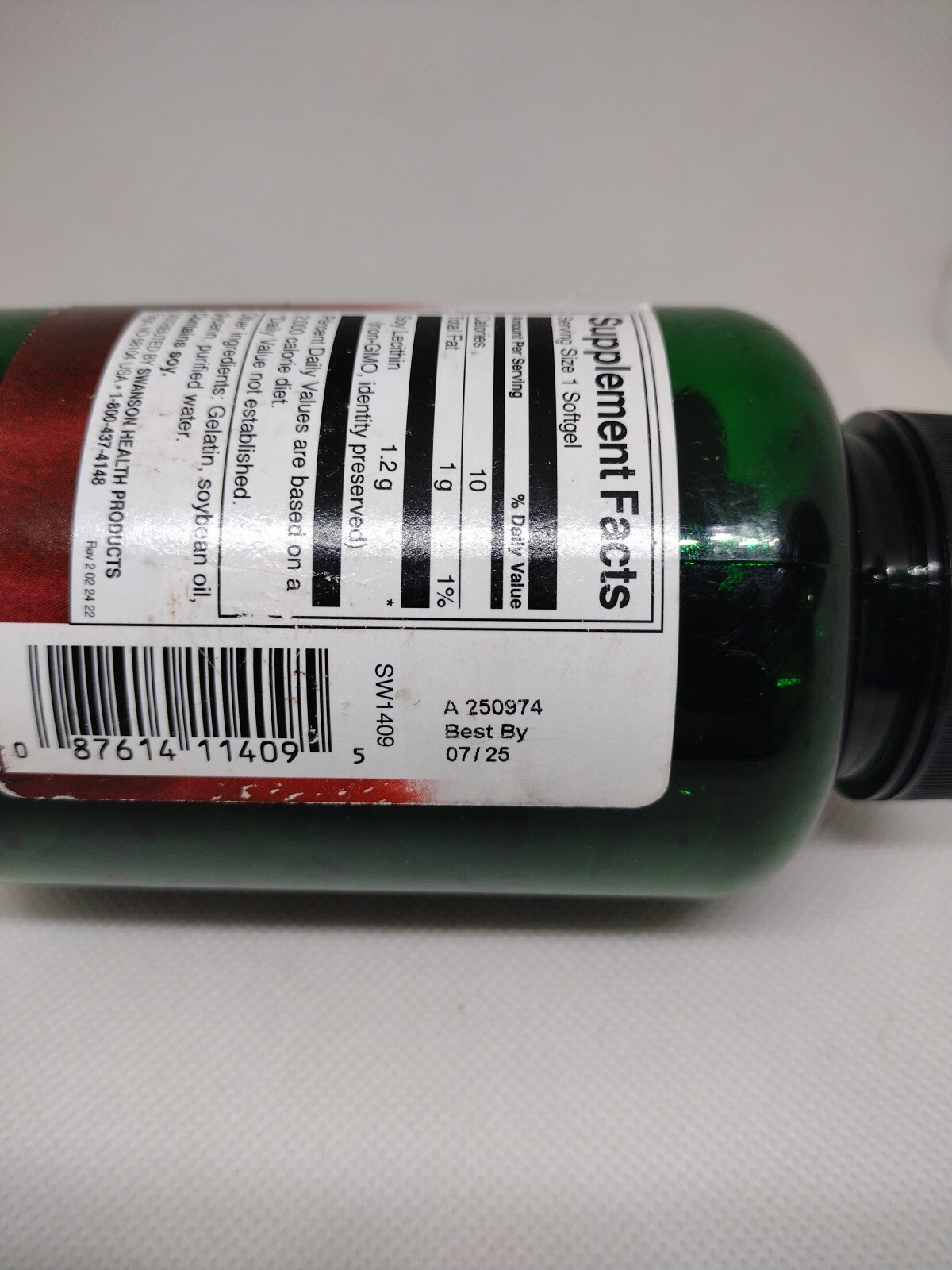 Swanson Soy Lecithin, 90 softgels. Expiration date- 07/2025