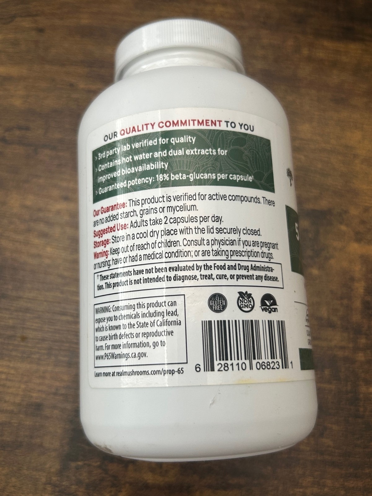Real Mushrooms 5 Defenders®, Mushroom Extract Powder, 200 Capsules EXP 10/27