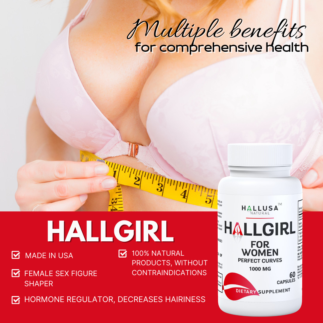 HALLGIRL BIG BOOTY, BREAST & HIPS – Aguaje capsules – For MEN and WOMEN