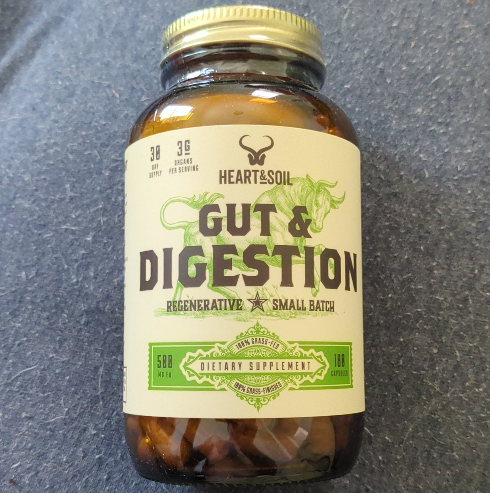 Heart & Soil Gut & Digestion Grass-Fed Digestive Support 180 Capsules