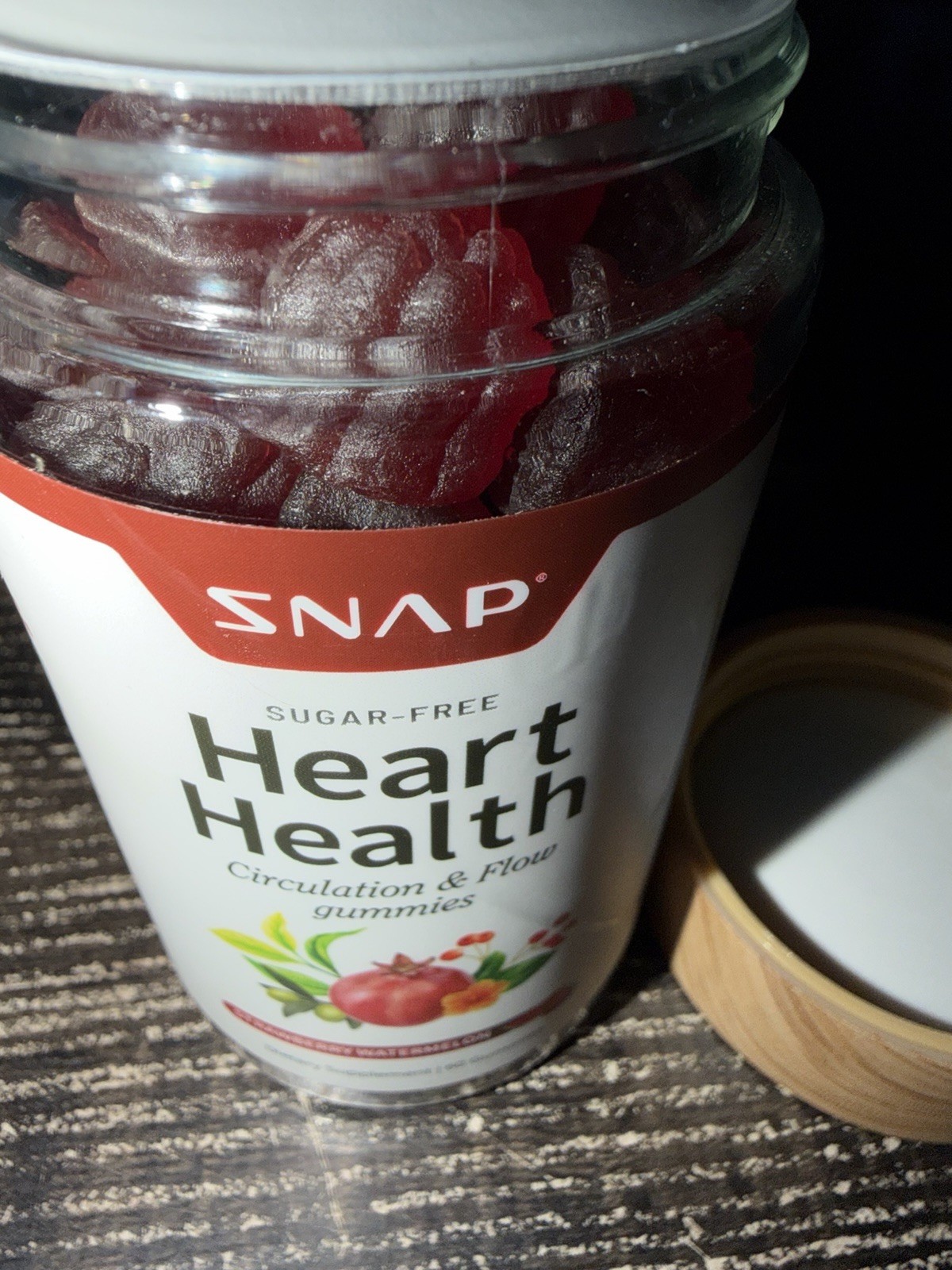 Sugar-Free Heart Health Gummies By Snap Strawberry Watermelon Flavor 1 Pack