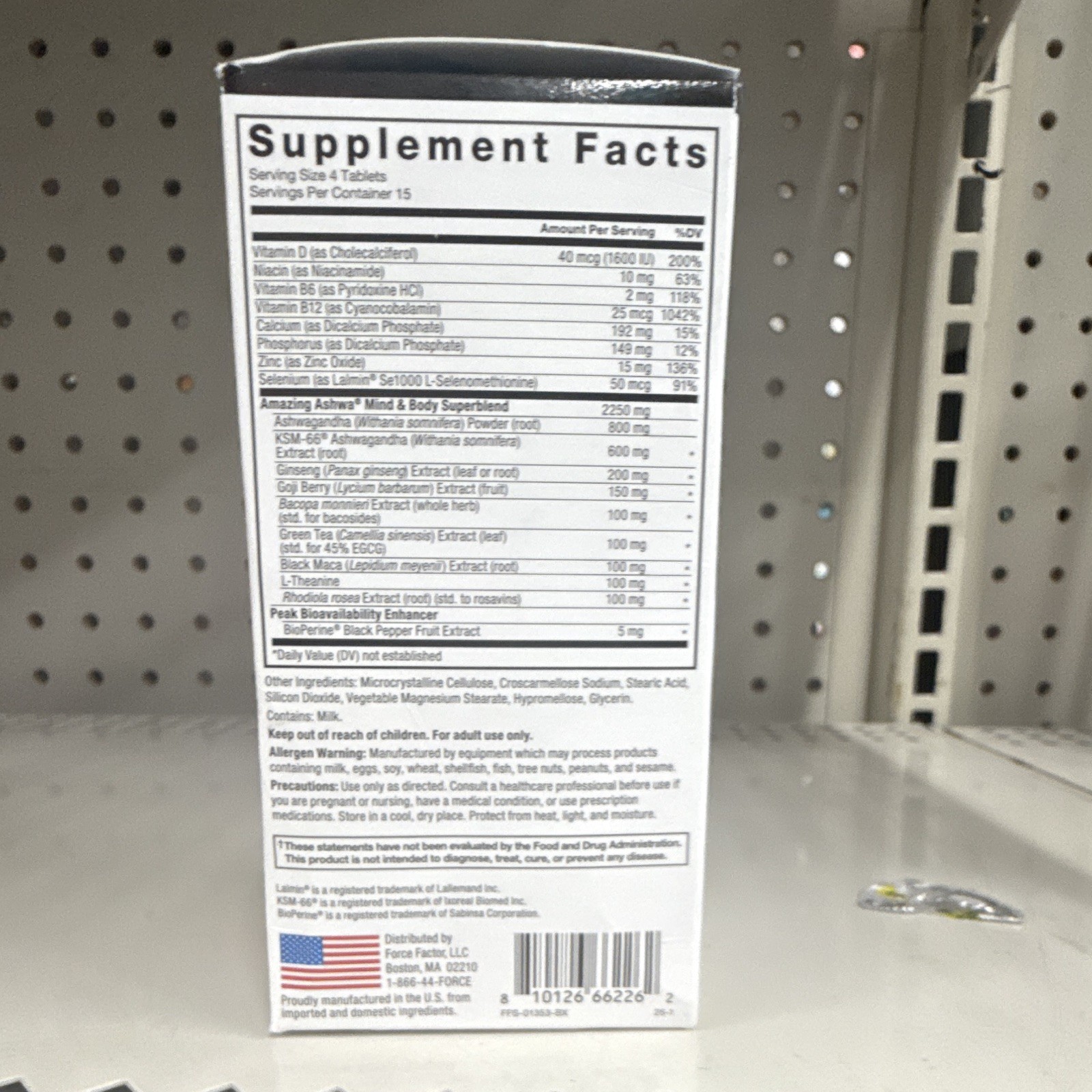 Force Factor Amazing Ashwa Clinical Strength KSM-66 Ashwagandha 60 Tablets