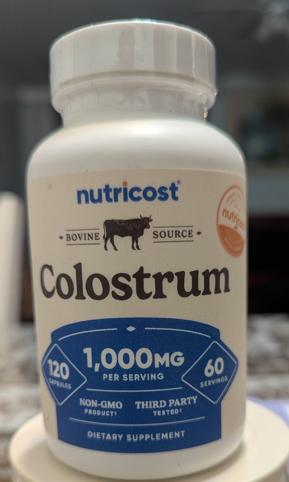 Nutricost Bovine Colostrum 1000mg 120 Caps Non-GMO Gluten-Free Exp 04/2028