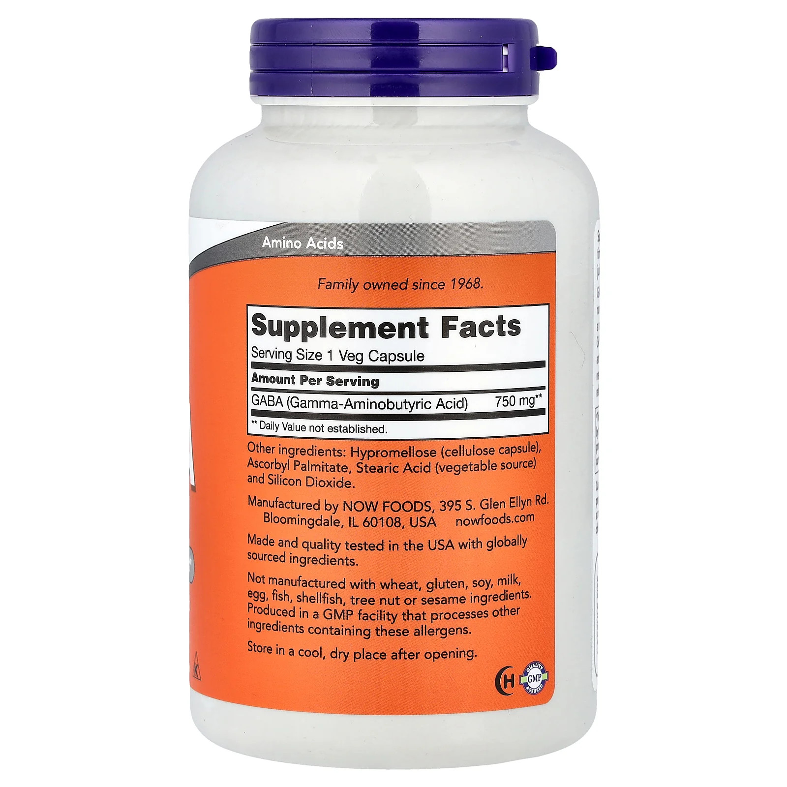 2 X NOW Foods, GABA, 750 mg, 200 Veg Capsules