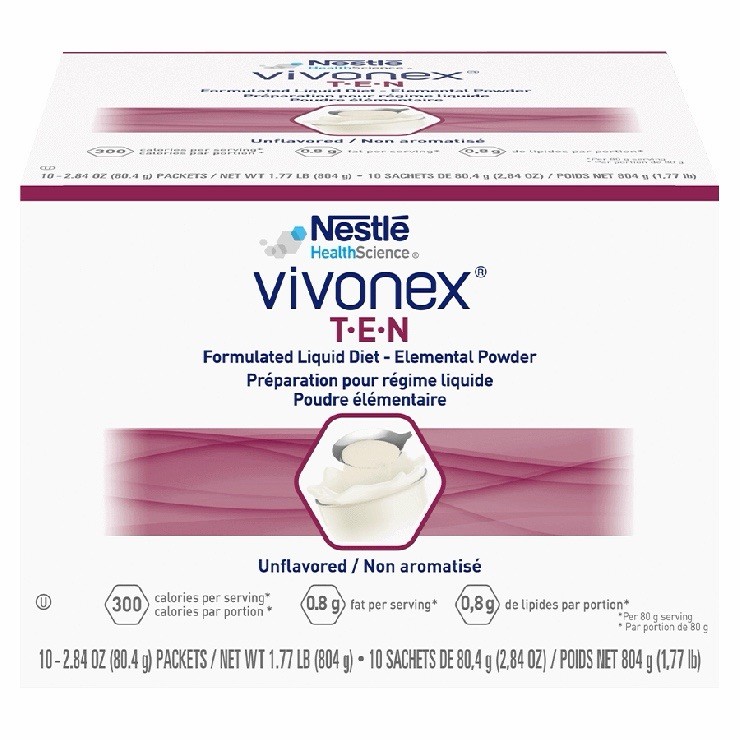 Nestle Vivonex T.E.N Oral Supplement Unflavored 2.84 oz – Box of 10