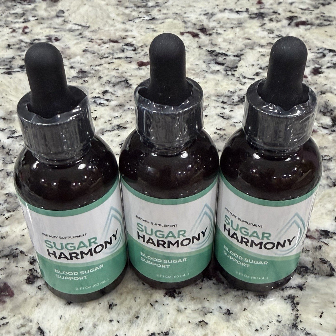 3PK Sugar Harmony Blood Sugar Support Drops Alcohol Free Keto Unflavored EX 4/28