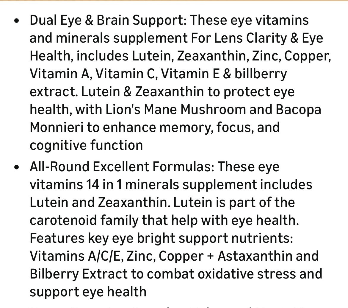 Alliwise Lutein Eye+Brain- Vision Health, Focus-Premium 2 In 1 Supplement 120 Ct