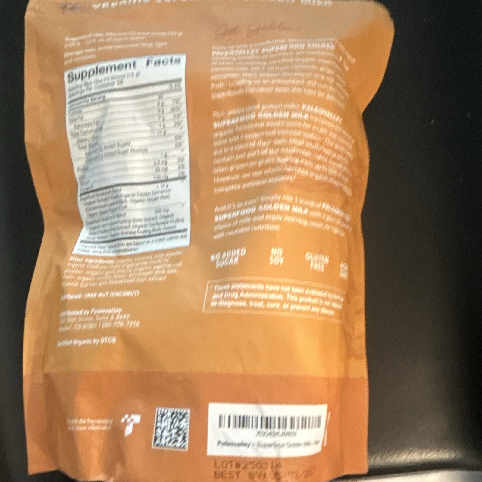 Paleovalley Organic Golden Milk Powder Turmeric Ginger 420g