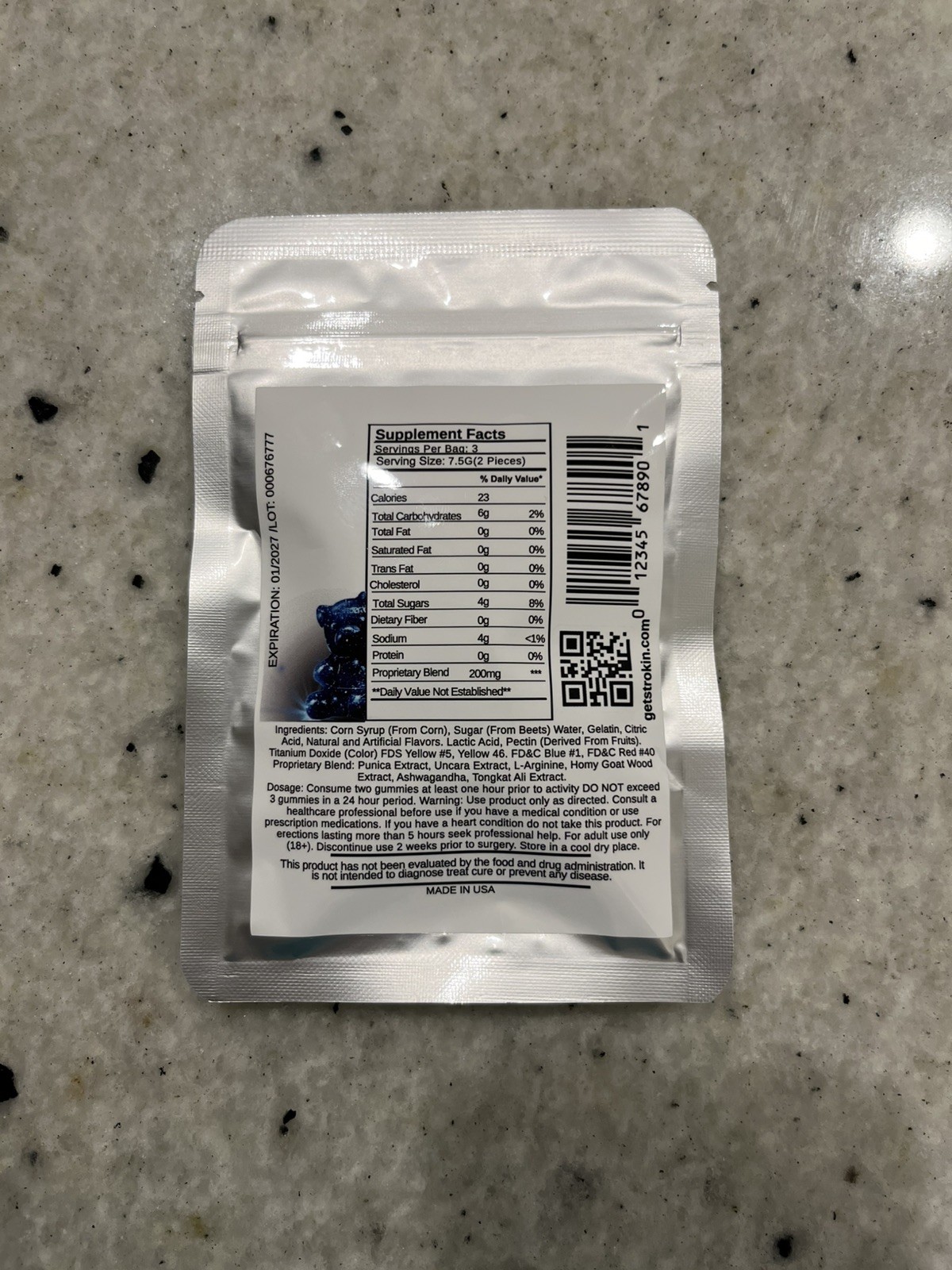 STROKIN Male Enhancement Gummies for Men Energy Support 5 Pack Performance