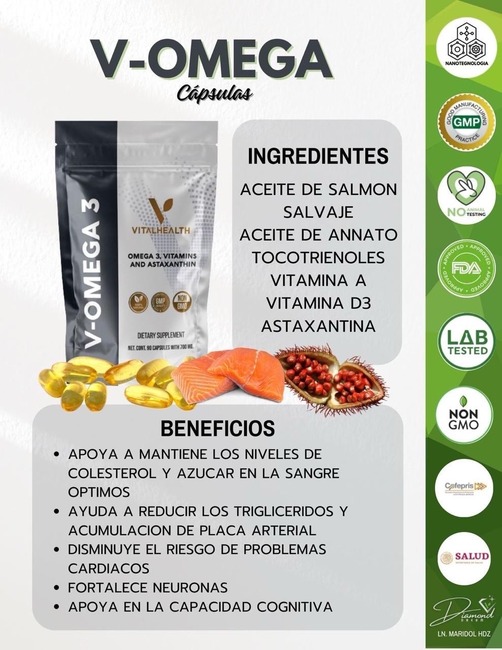 V-OMEGA 3 BY VITALHEALTH (Dietary Supplement) 90 Capsules