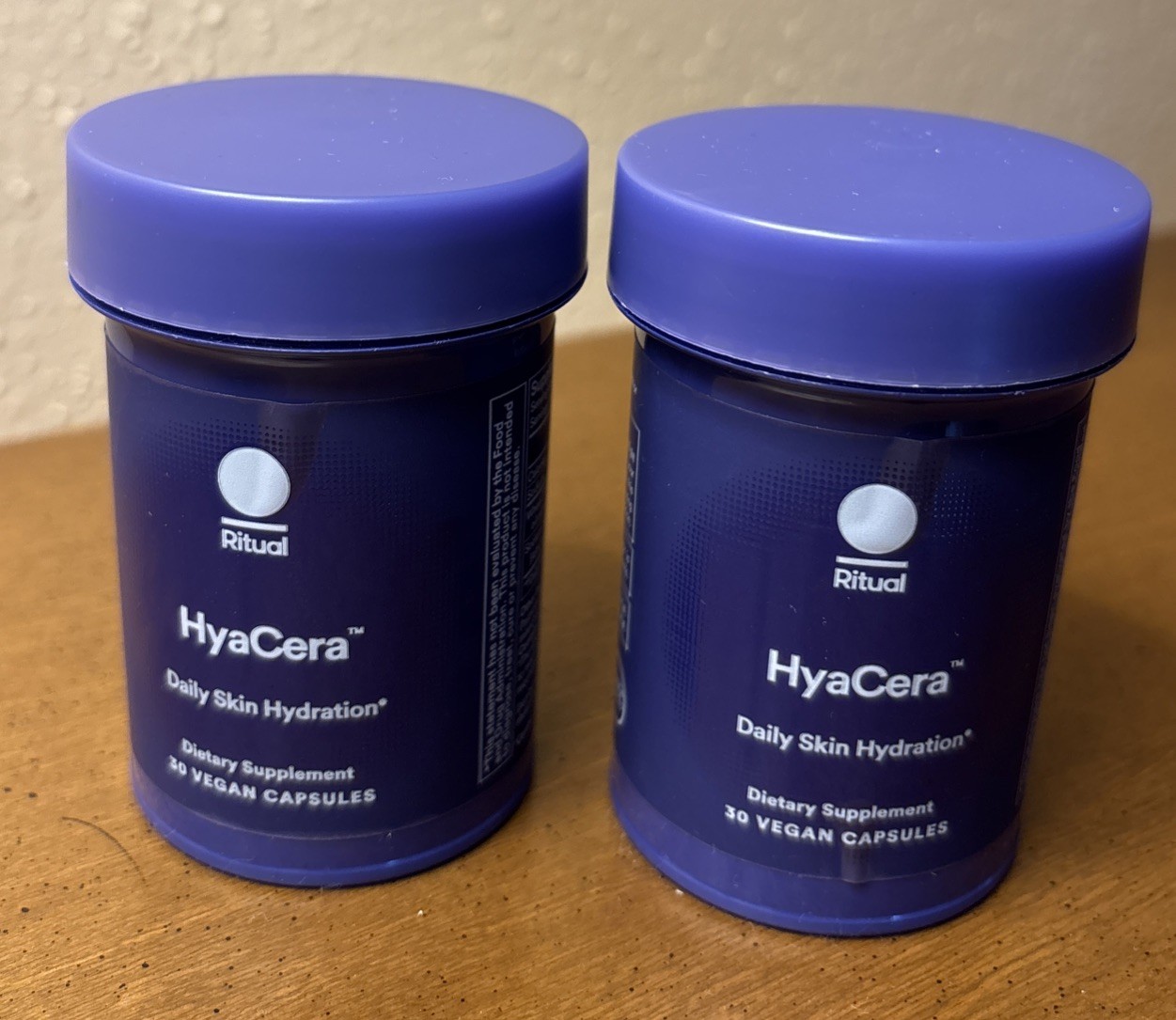 2 Ritual HyaCera Daily Skin Hydration Vegan Capsules 30 Count Exp 02/11/27