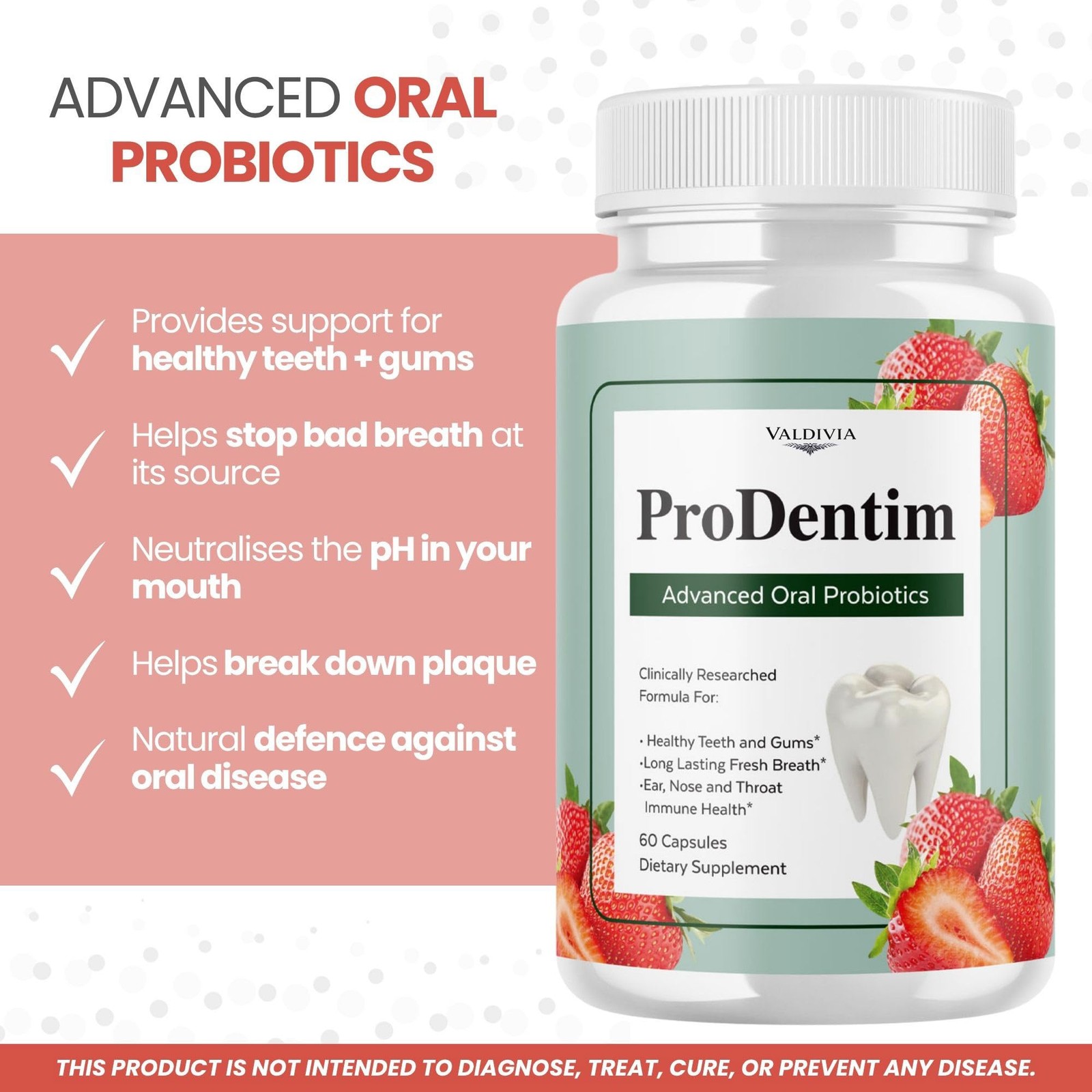 ProDentim Oral Health Probiotic Supplement Capsules Gums Teeth 2 Pack 120Ct