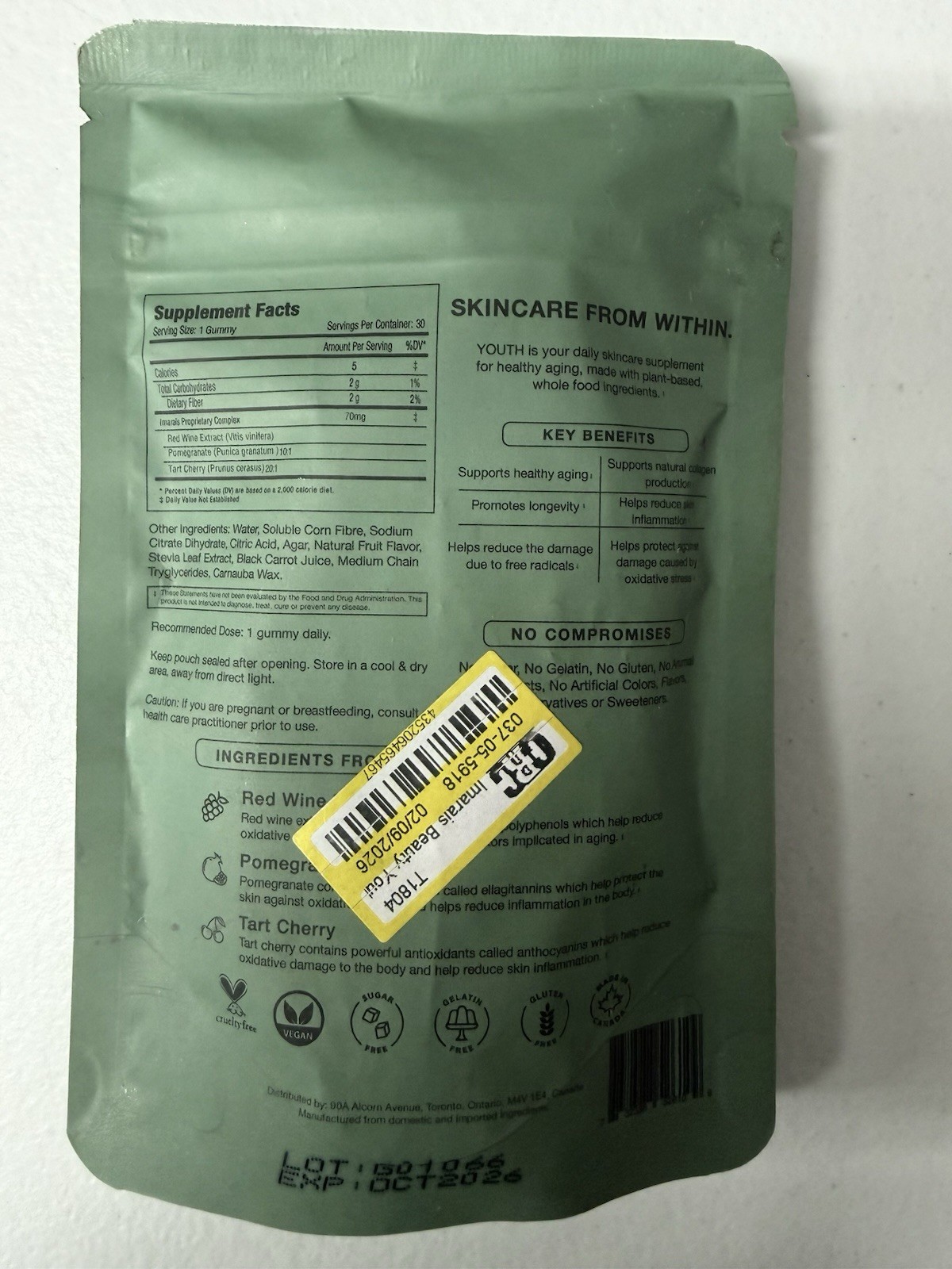 Imarais Youth Healthy ANTI-AGING SKINCARE Gummies 30ct EXP 10/2026