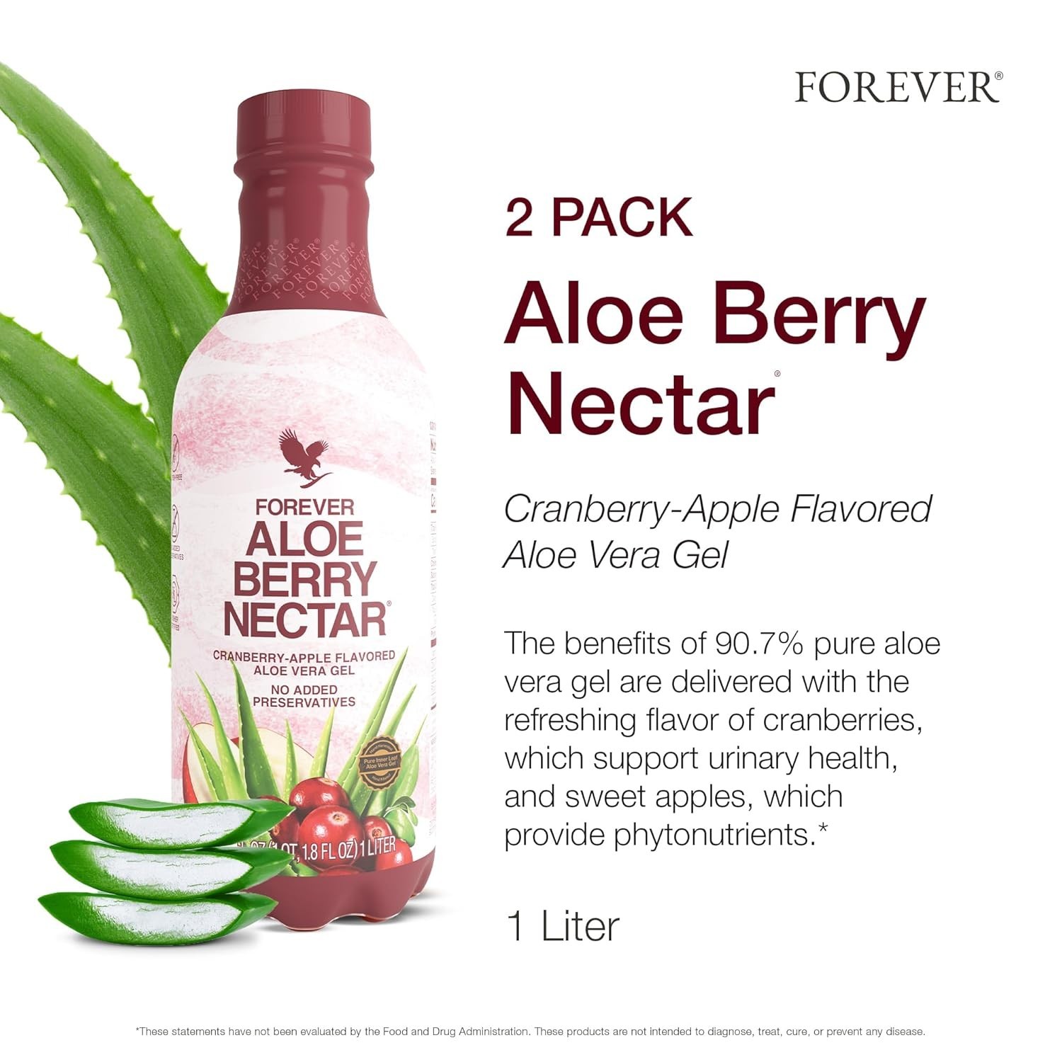 2x Forever Living Berry Nectar 33.8 fl oz Aloe Vera Gel – **Free Shipping**