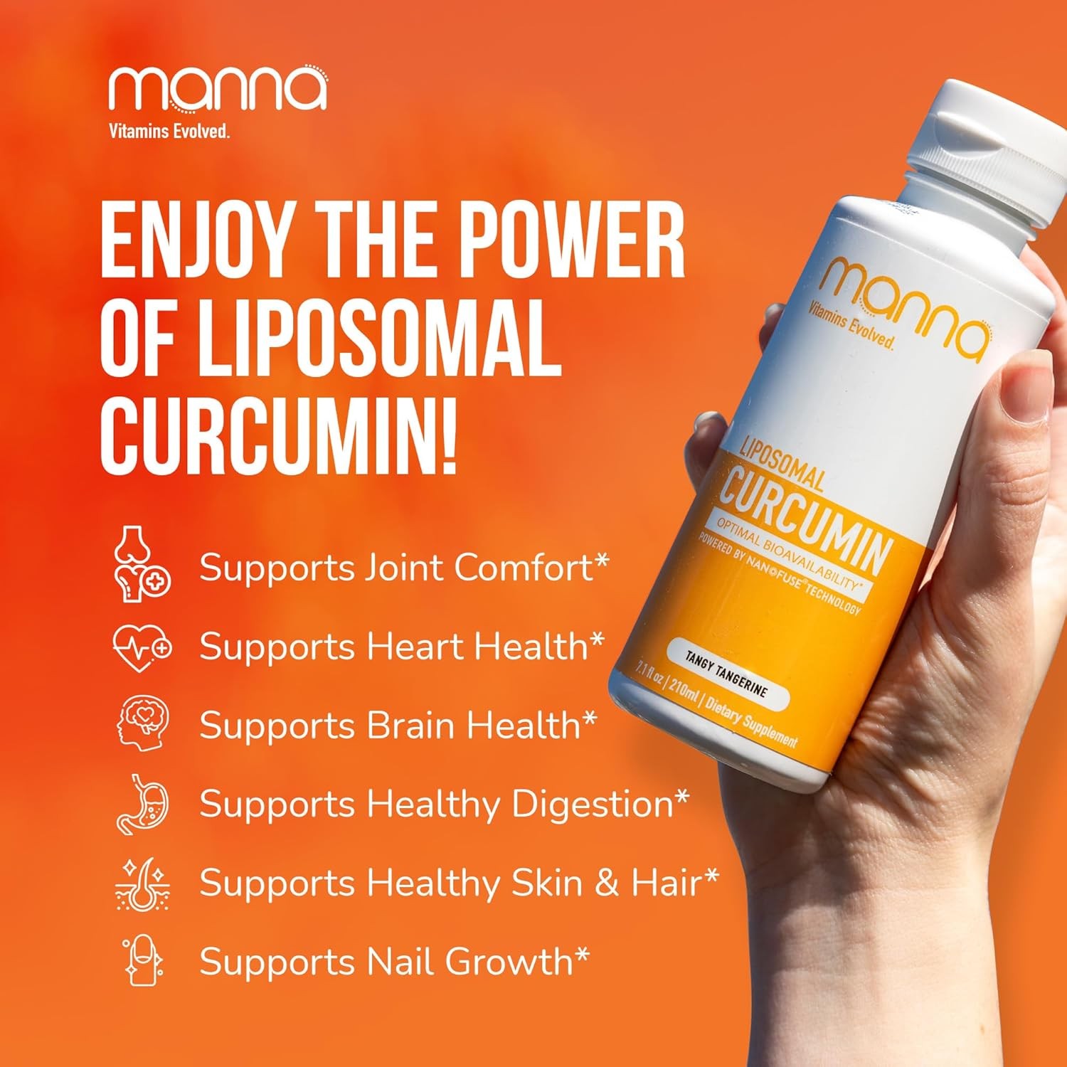 Manna Vitamins Evolved Liposomal Liquid Curcumin for 7.1 Fl Oz (Pack of 1)