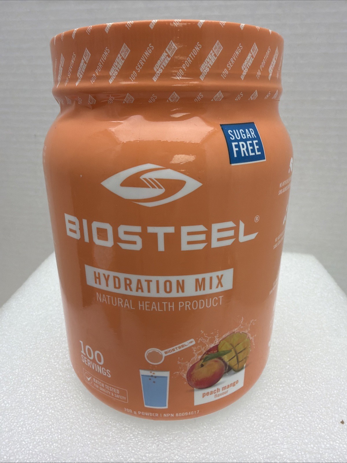 Biosteel Hydration Mix Peach Mango Sugar Free Amino Acids 100 Servings NEW