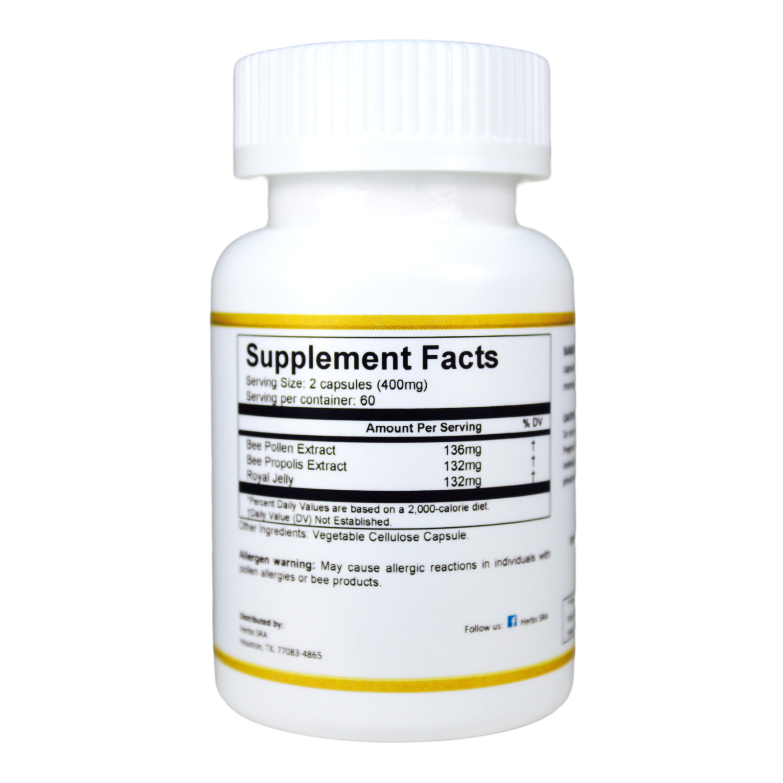 TRIPLE BEE COMPLEX, 120 Capsules, Improve General Wellbeing, Super Nutrients.