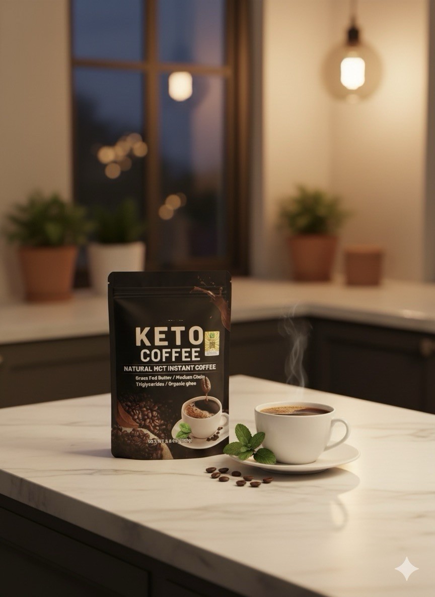 Keto Coffee Natural MCT Instant Coffee Grass Fed Butter & Ghee Blend 100g Pouch!