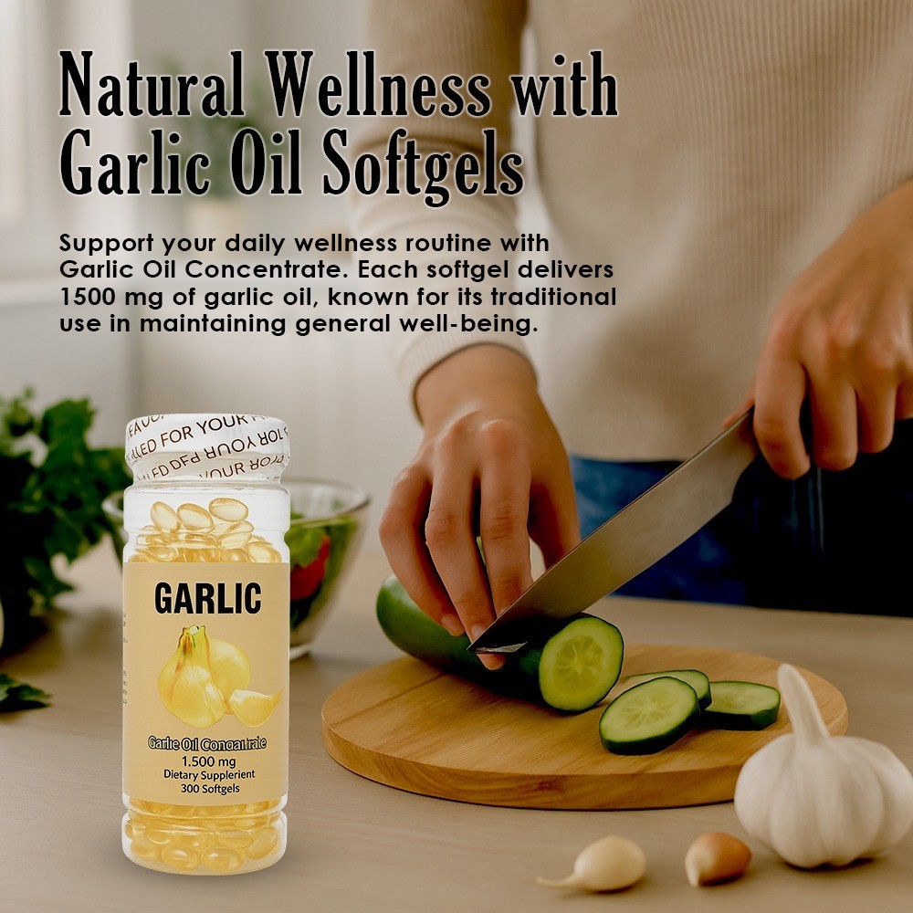 Garlic Oil Softgels 1500mg – 300 count – Heart & Circulatory Health – Nu-Health