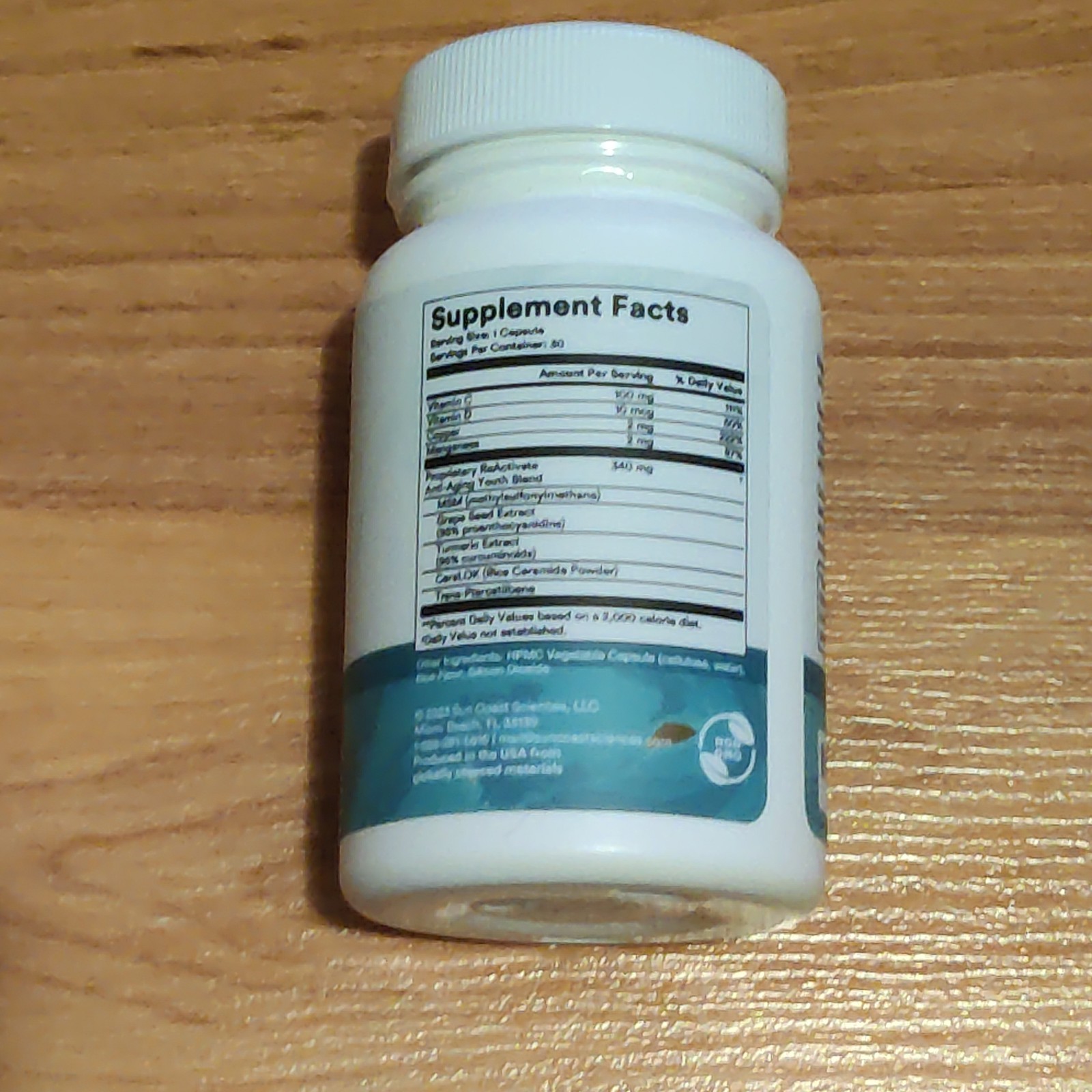 Sun Coast Sciences ReActivate for Beautiful Youthful Skin 30 caps. Exp 03/2027