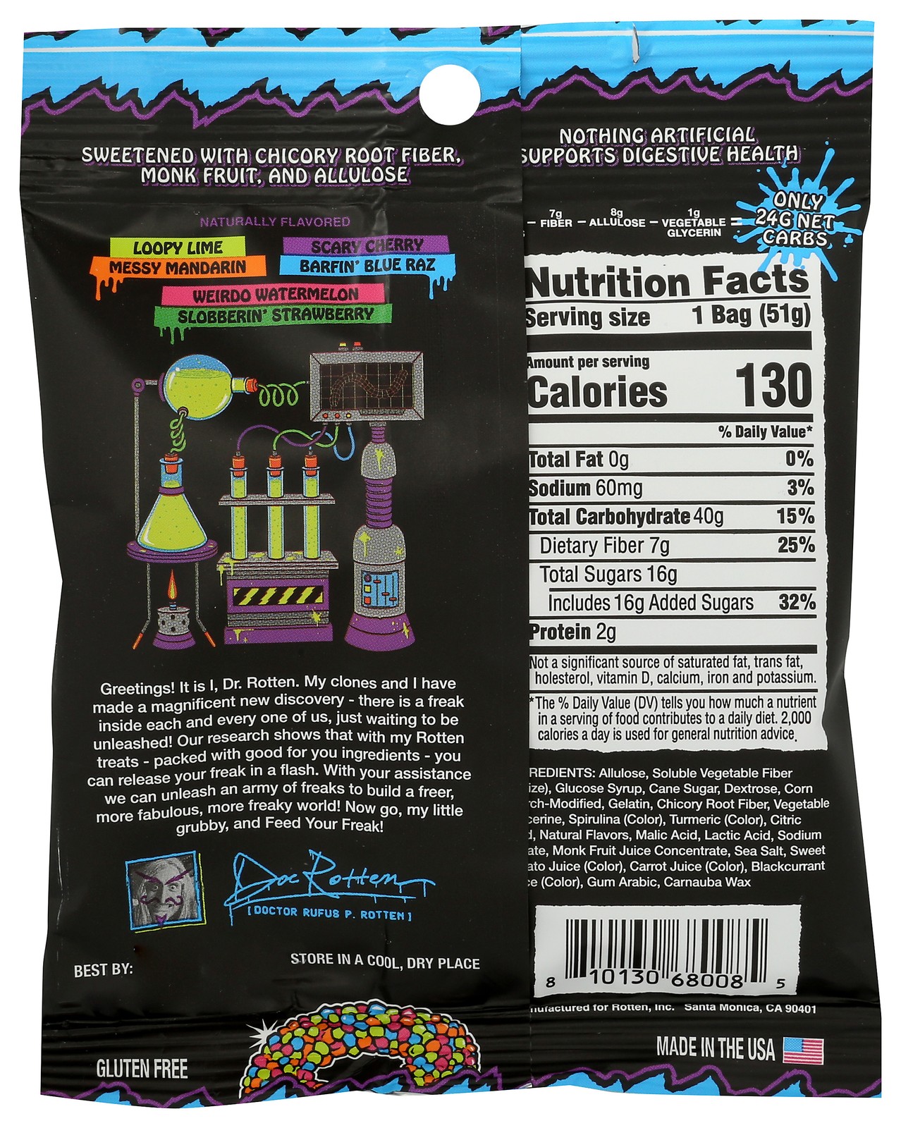 Original Rotten Gummy Cruncheez Candy Treat Chewy Gummies 40G 8 Pack