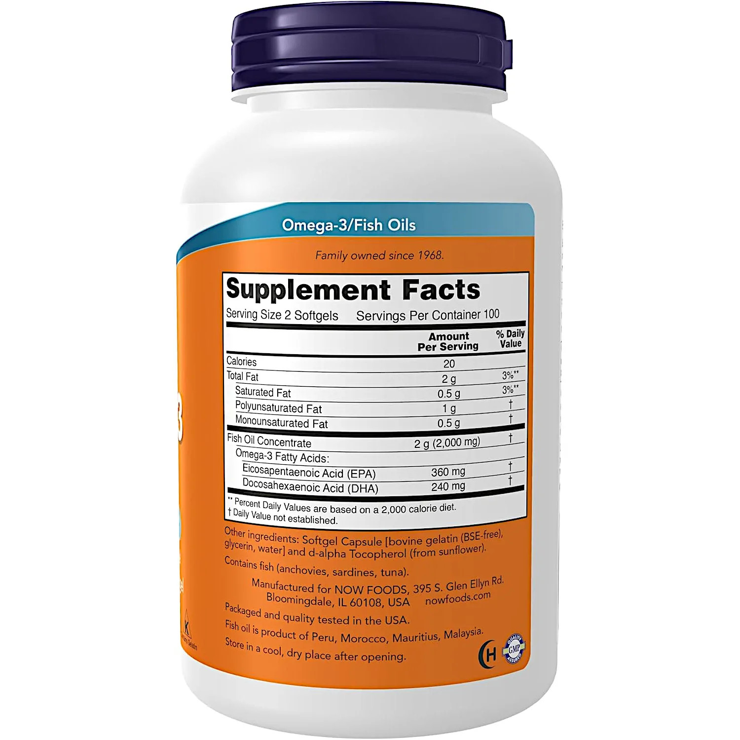 NOW Foods Omega 3 2000 mg., 200 Softgels