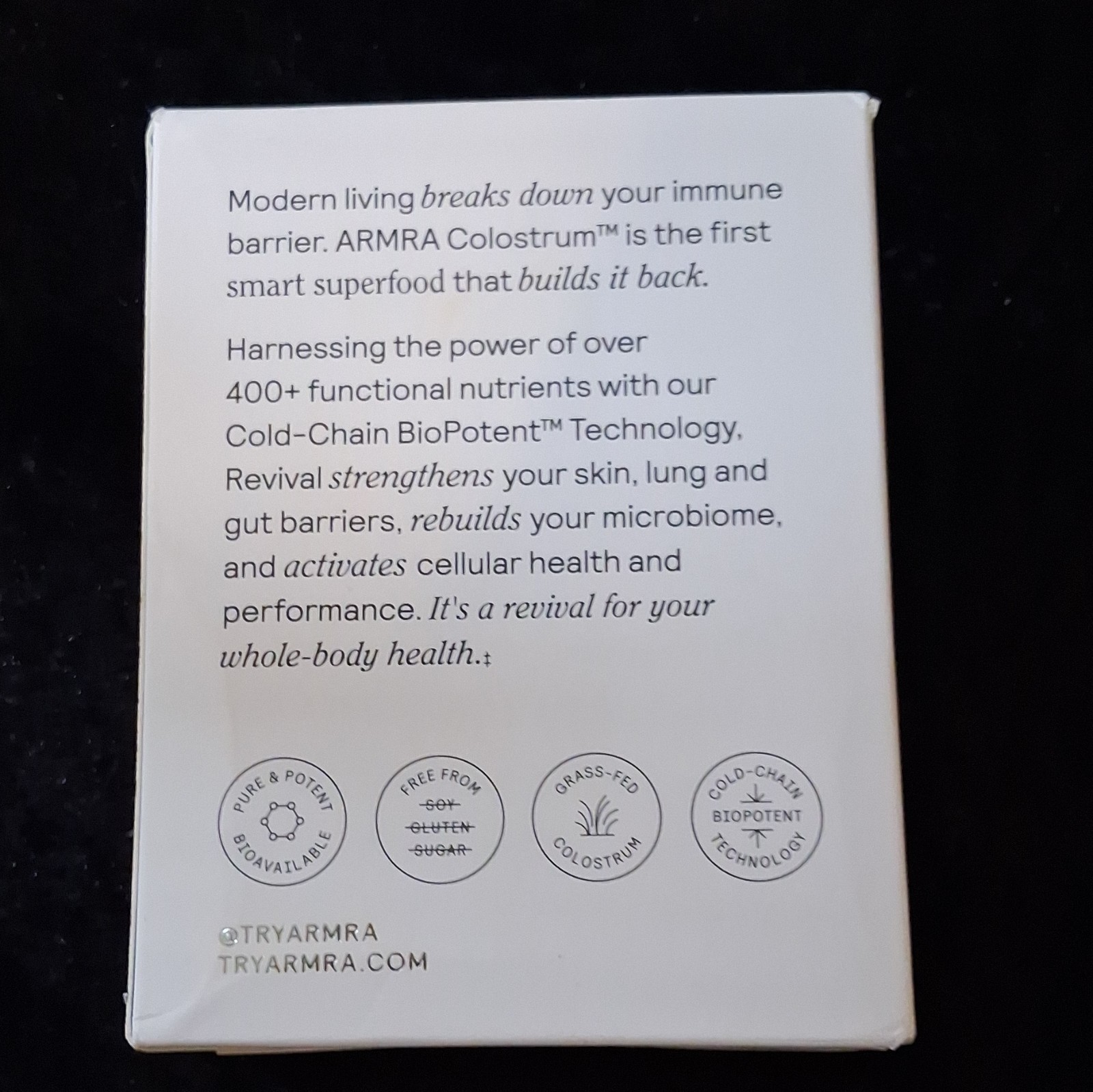 ARMRA Colostrum Immune Revival Powder Unflavored 30 Packets Exp 08/2026