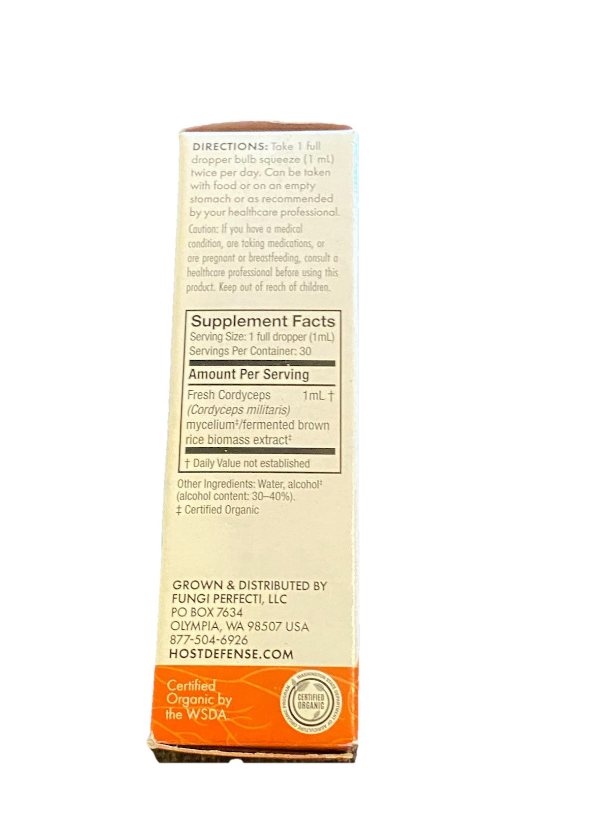 Host Defense Cordyceps Extract 2 Oz Organic Energy Support Fungi 1/27 MUSHROOM