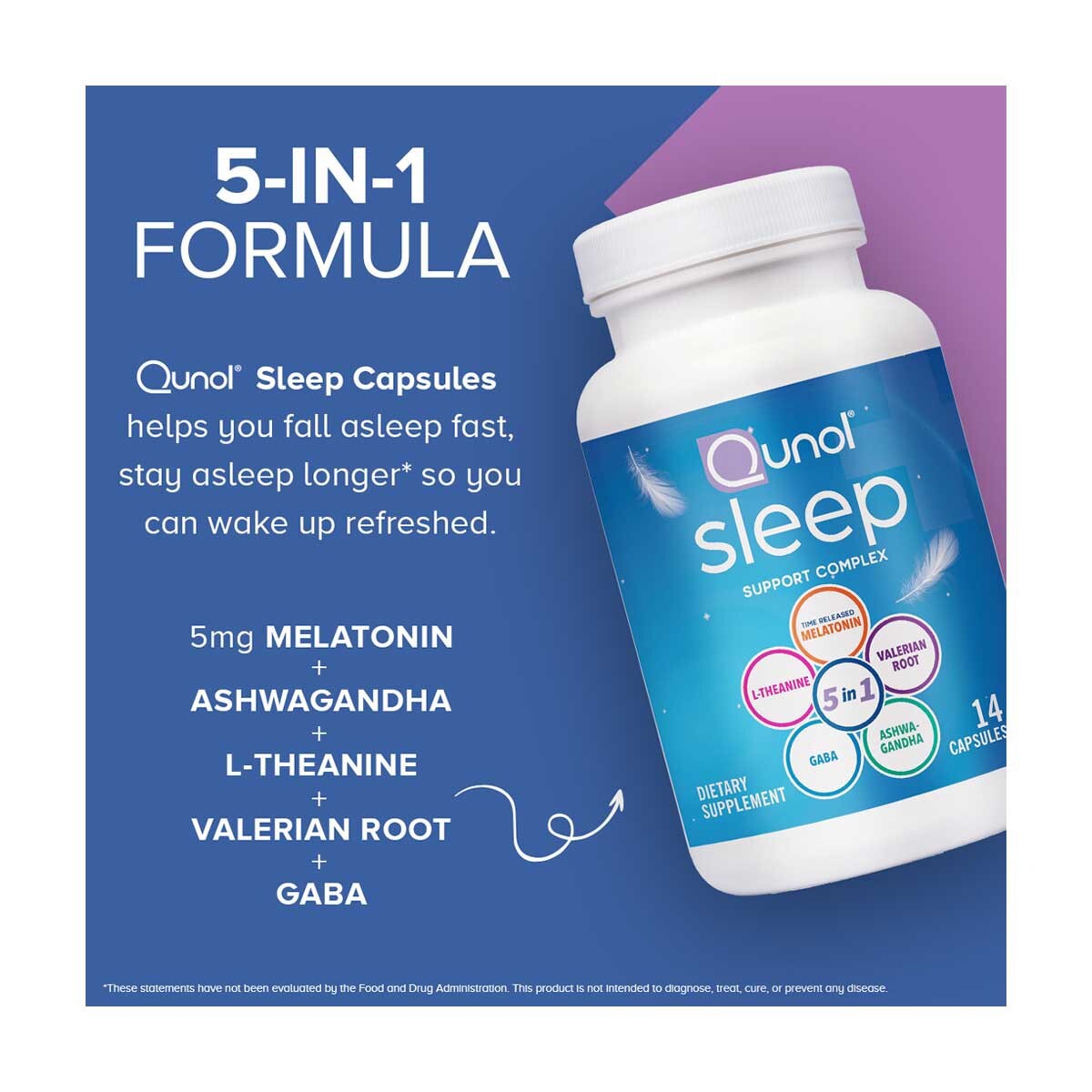 WOW 42 Qunol Sleep Support Dietary Supplement 42 CAPSULES & Fast Free Ship 11/26