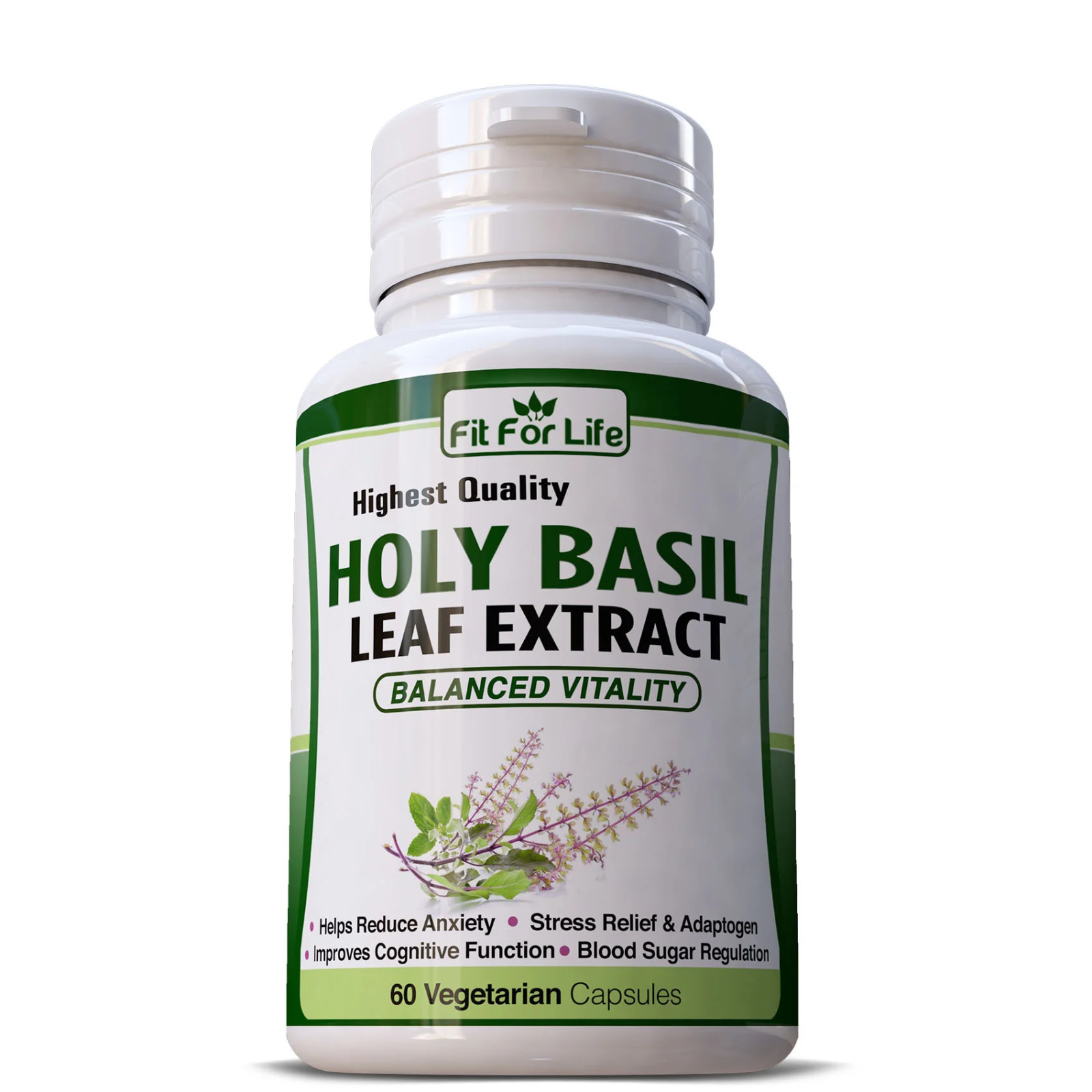 HOLY BASIL LEAF Extract Herbal Supplement Pills 120 Veg Caps Antioxidant Complex