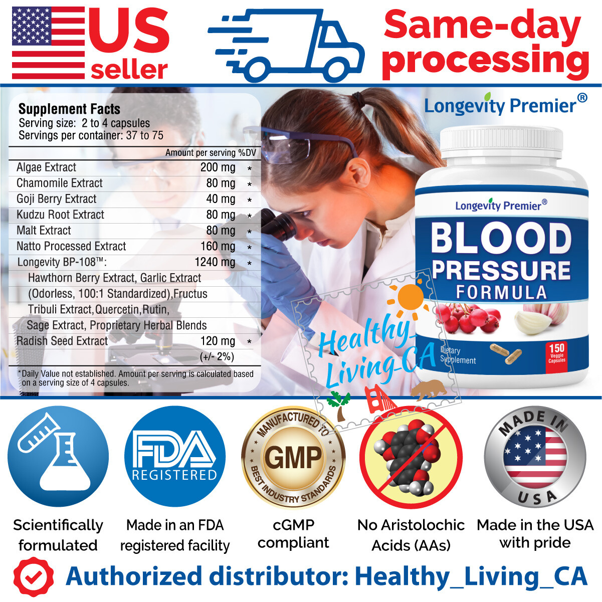 [Value bundle] Longevity Blood Pressure Formula 150 Capsules 3 bottles
