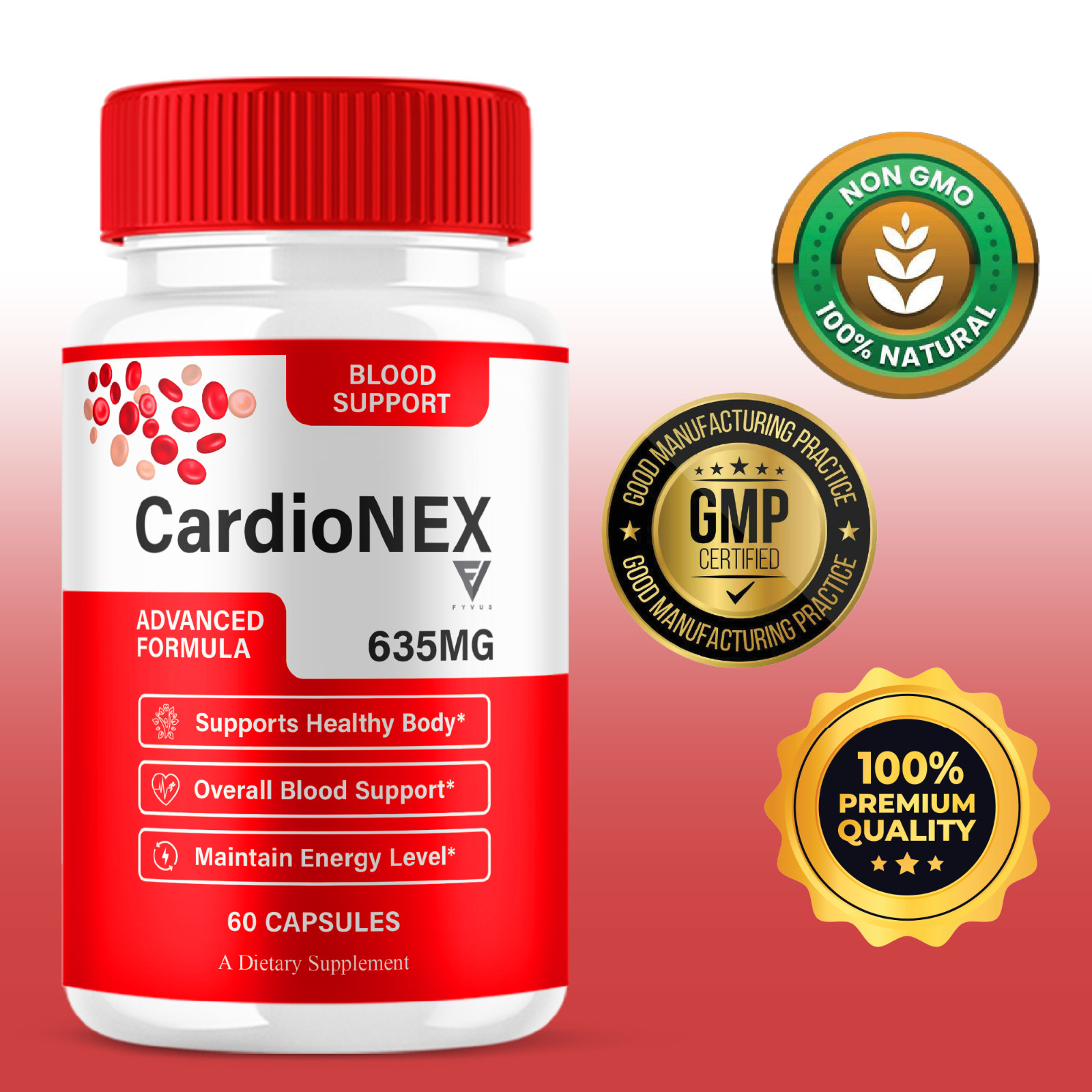 (5 Pack) CardioNEX Blood Support Capsules, CardioNEXX Supplement (300 Capsules)