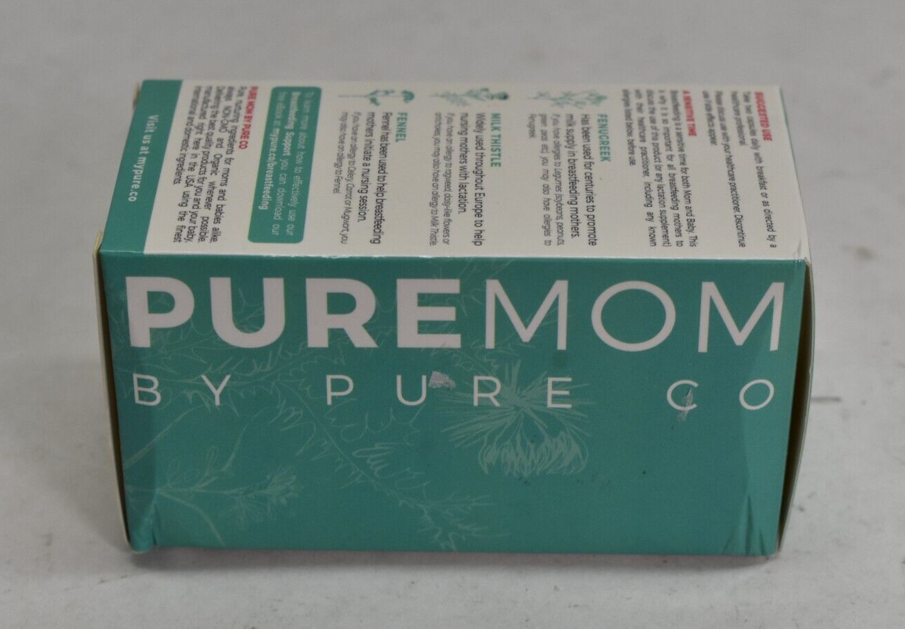 Puremom Pure Co Organic Lactation Support Herbal Blend 60 Capsules 07/2025