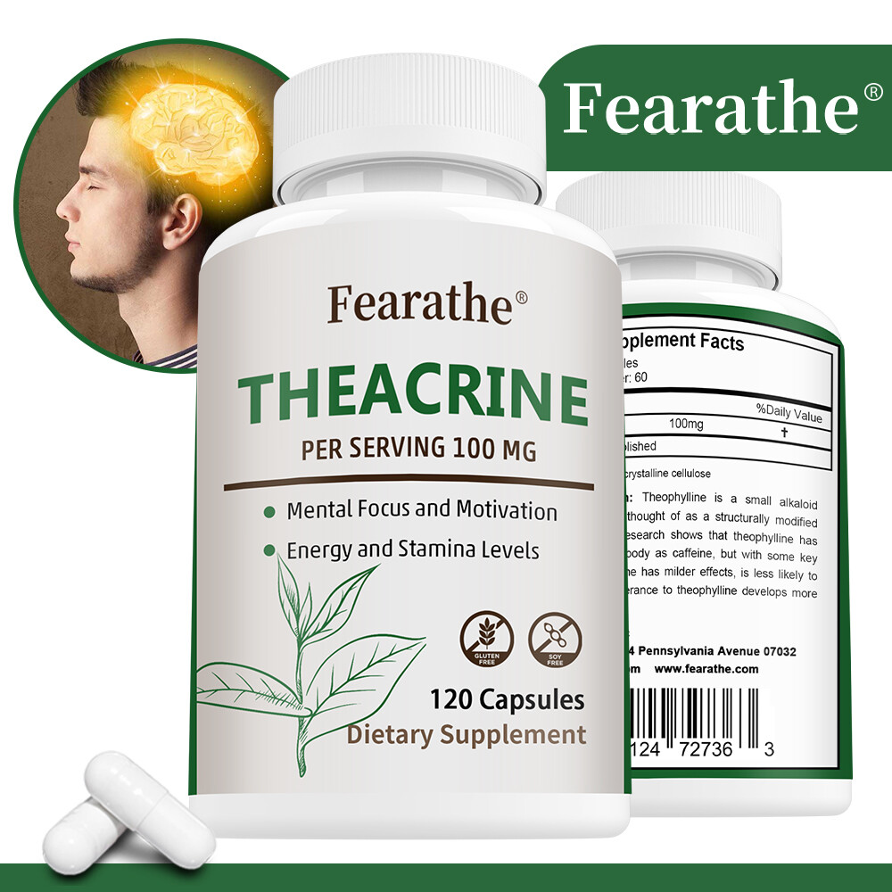 Theacrine 100 mg Veg Capsules|Mental, Physical, Motivation, Focus Enhancer Pills