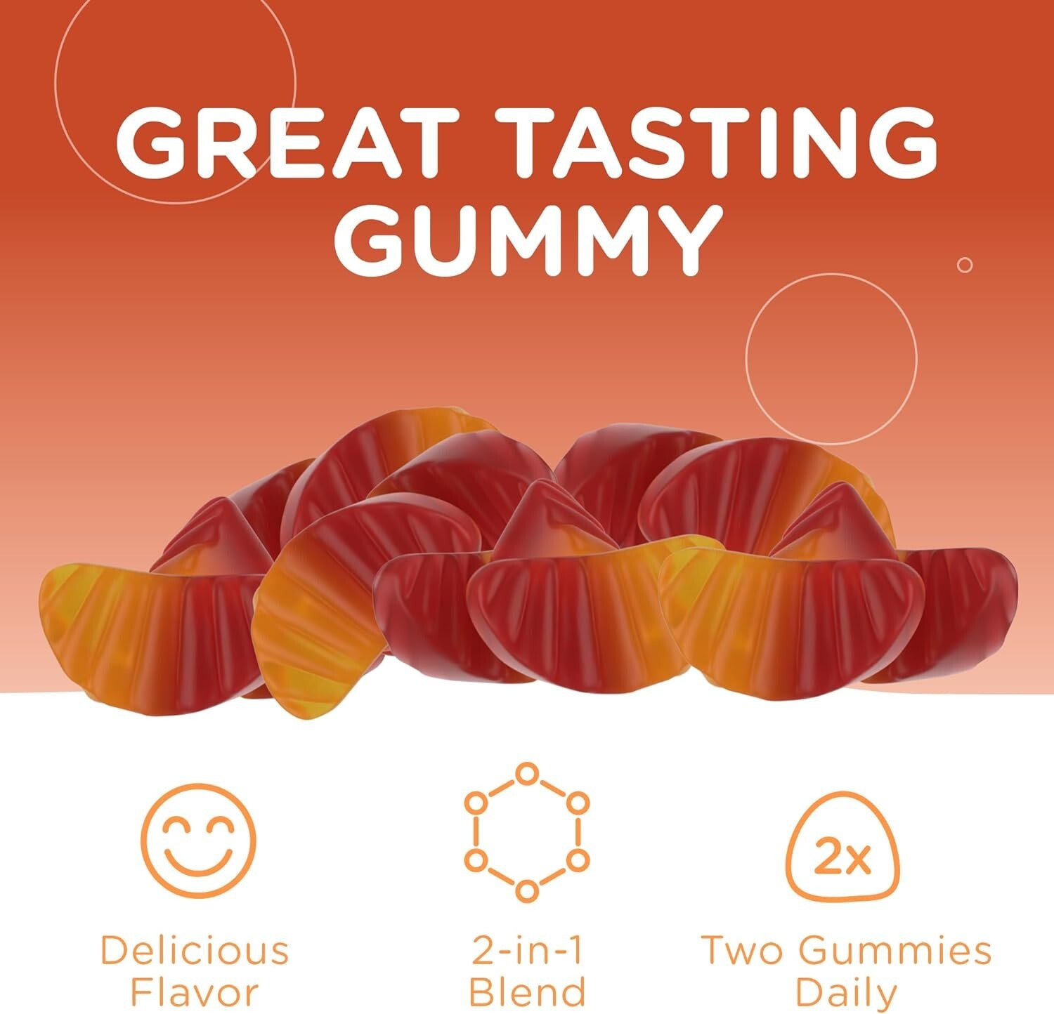 Probiotics Gummies for Kids Orange Flavor 2 Billion CFU Digestive and Immune