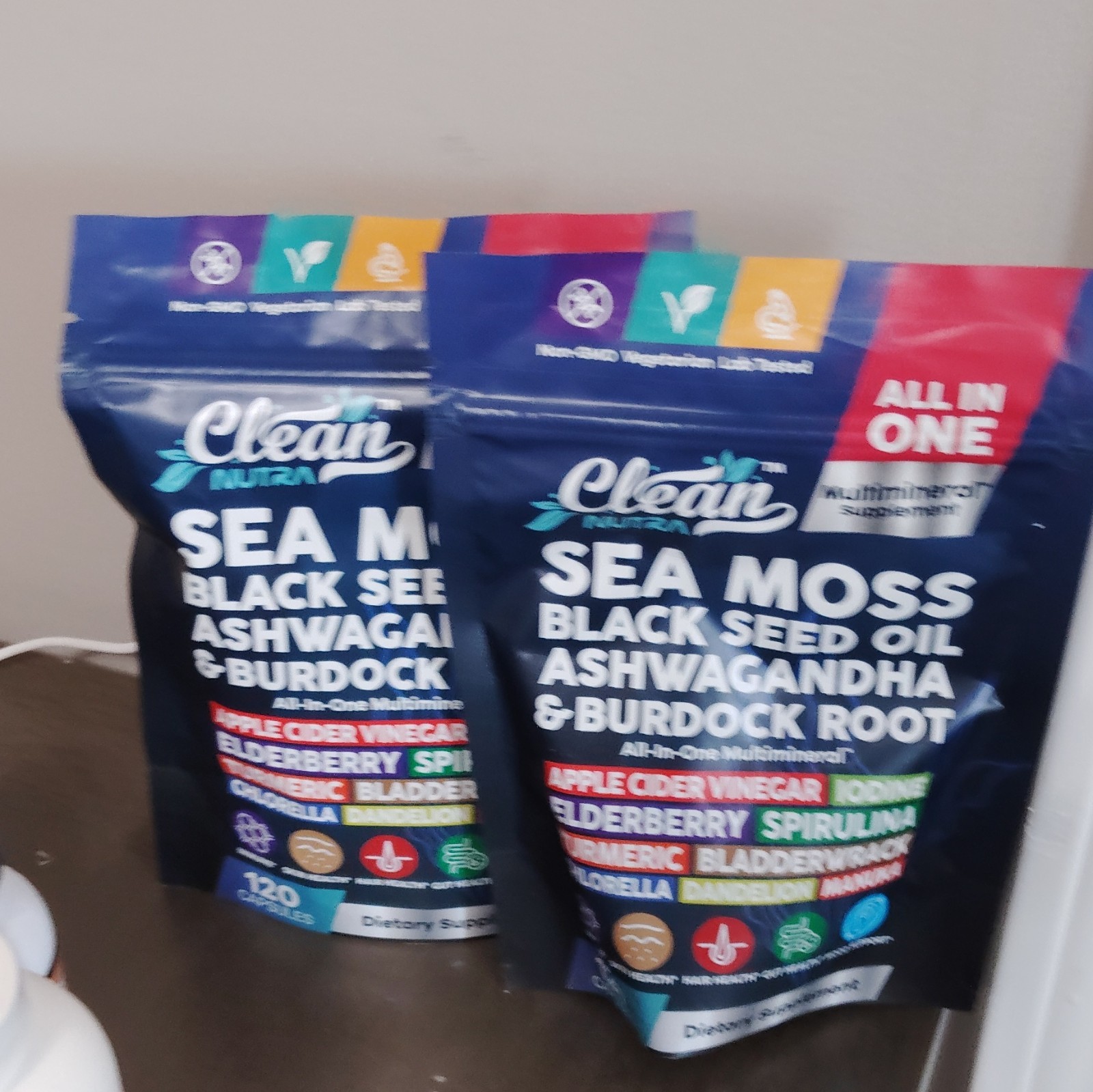 Clean Nutra Sea Moss + Black Seed Oil + Ashwagandha Capsules Non-GMO 120 ct