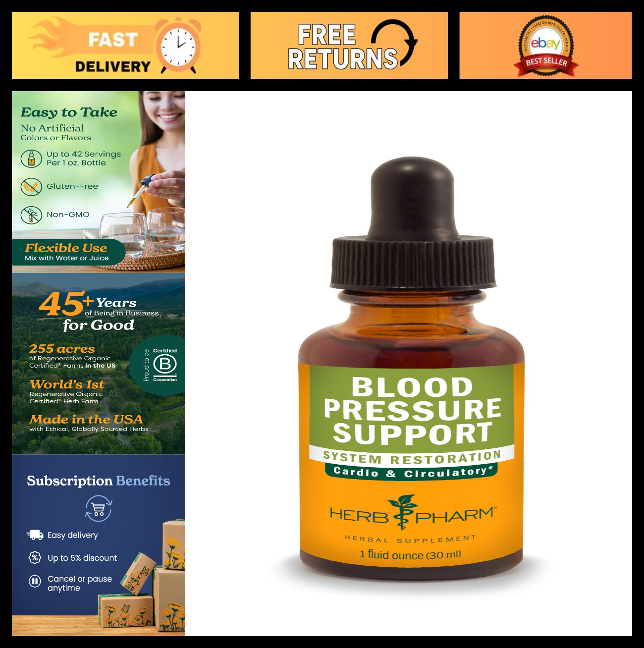 Blood Pressure Support Liquid Formula – Cardiovascular & Circulatory Health, 1 O