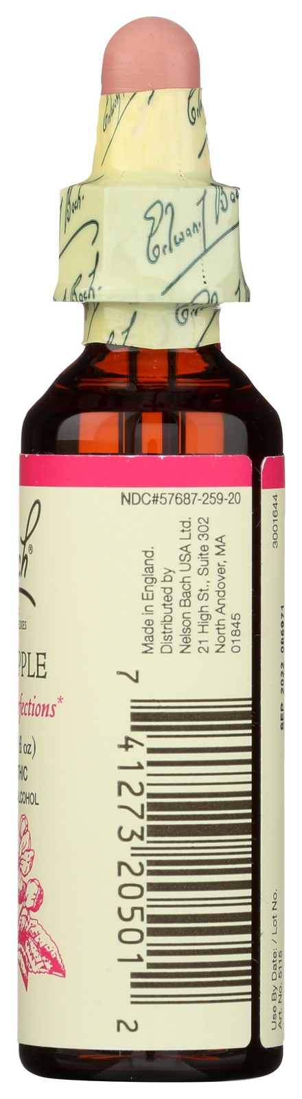 Bach Crab Apple Homeopathic Flower Essence 20 Ml 1 Pack