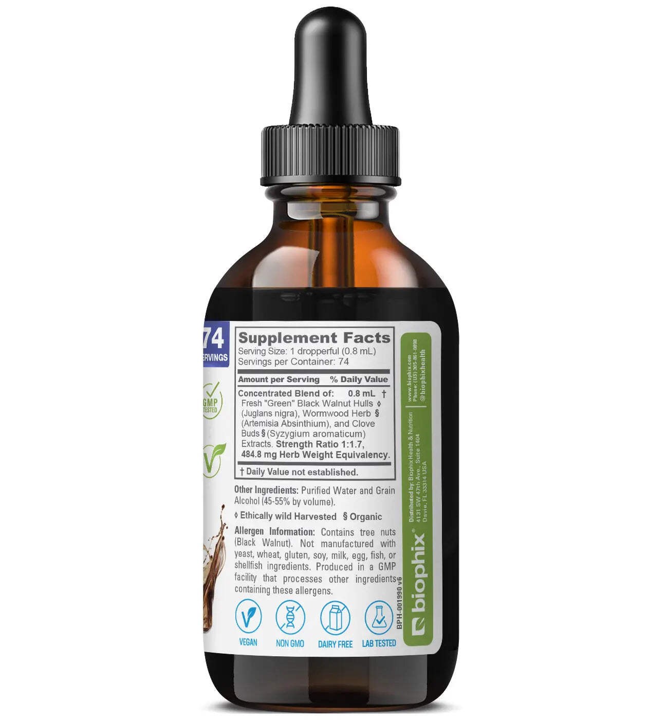 Biophix Fresh Green Black Walnut Extract 60 ml 2 oz