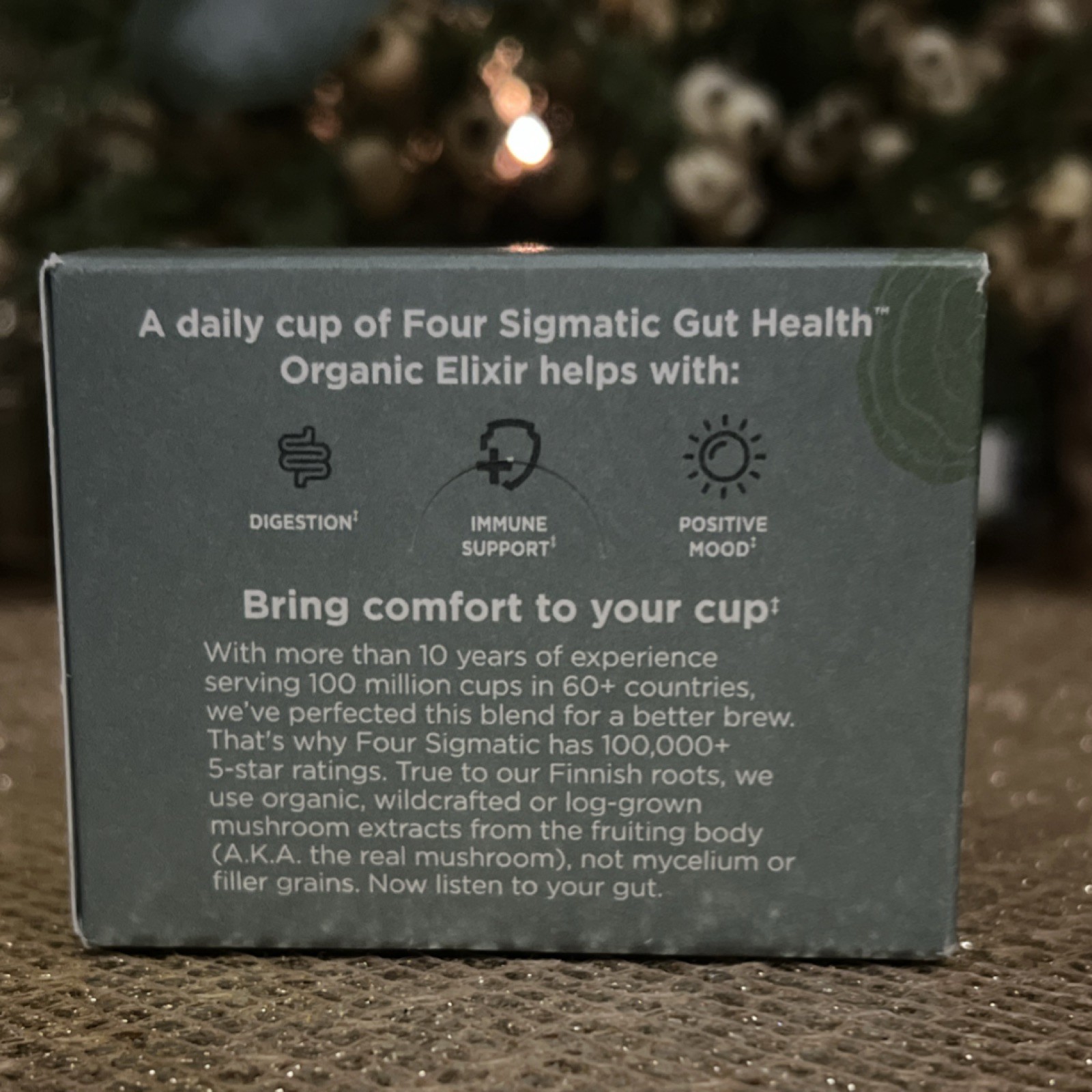 Four Sigmatic Gut Health Elixir 20 Packets Organic Turkey Tail Chaga Caffeine F…
