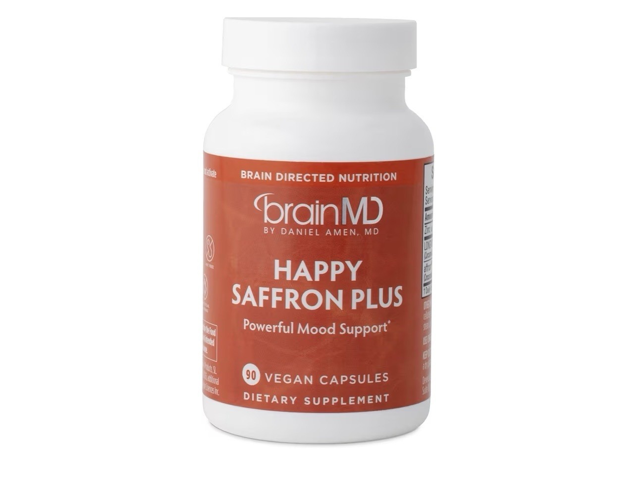 BrainMD Happy Saffron Plus Mood Support 90 Vegan Capsules Dietary Supplement