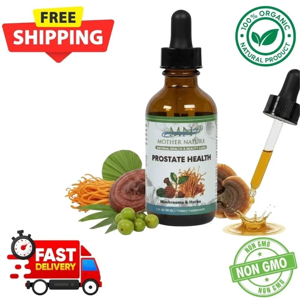 Organic Prostate Health Liquid Drops Tincture – Saw Palmetto Reishi Cordyceps