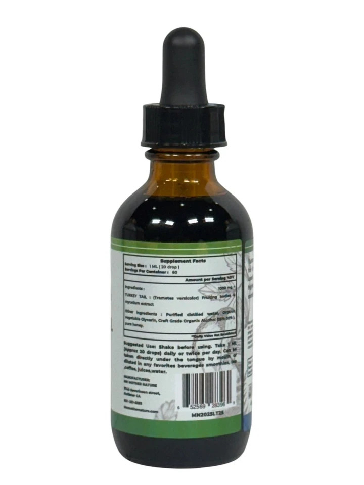 Turkey Tail (Trametes versicolor) Mushroom Extract Liquid Drops 1, 2 & 3 Packs