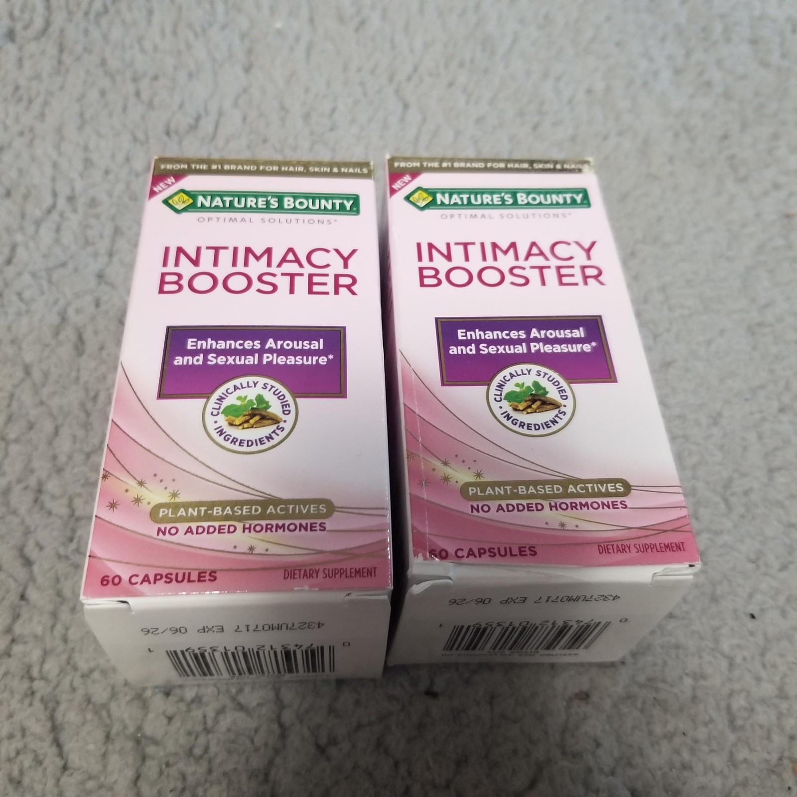 2pk Nature’s Bounty Intimacy Booster 60 Caps Adult Libido Support Exp 06/26 New