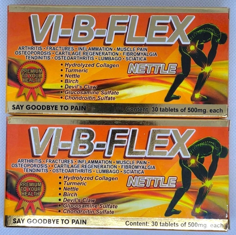 VI-B-FLEX 2 Pack glucosmine shark cartilage coral calcium pain 2 Boxes vibflex