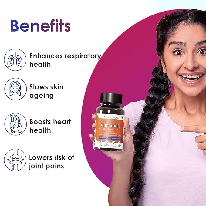 60 Capsules Curcumin 1500Mg Herbal Extract with BioPerine Turmeric Extract