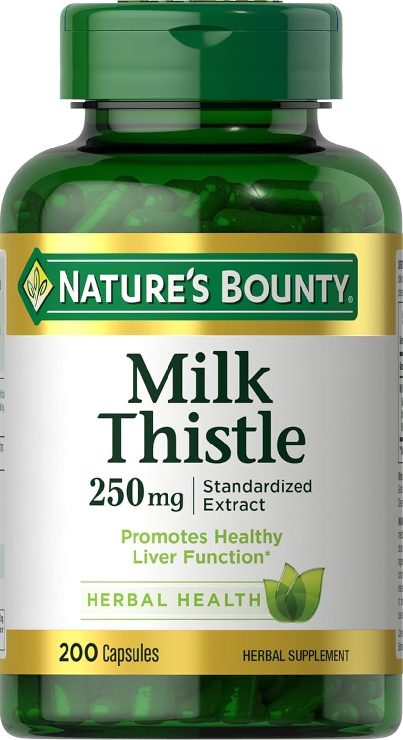 Nature’s Bounty Milk Thistle 250mg 200 Ct – Herbal Supplement for Liver Health
