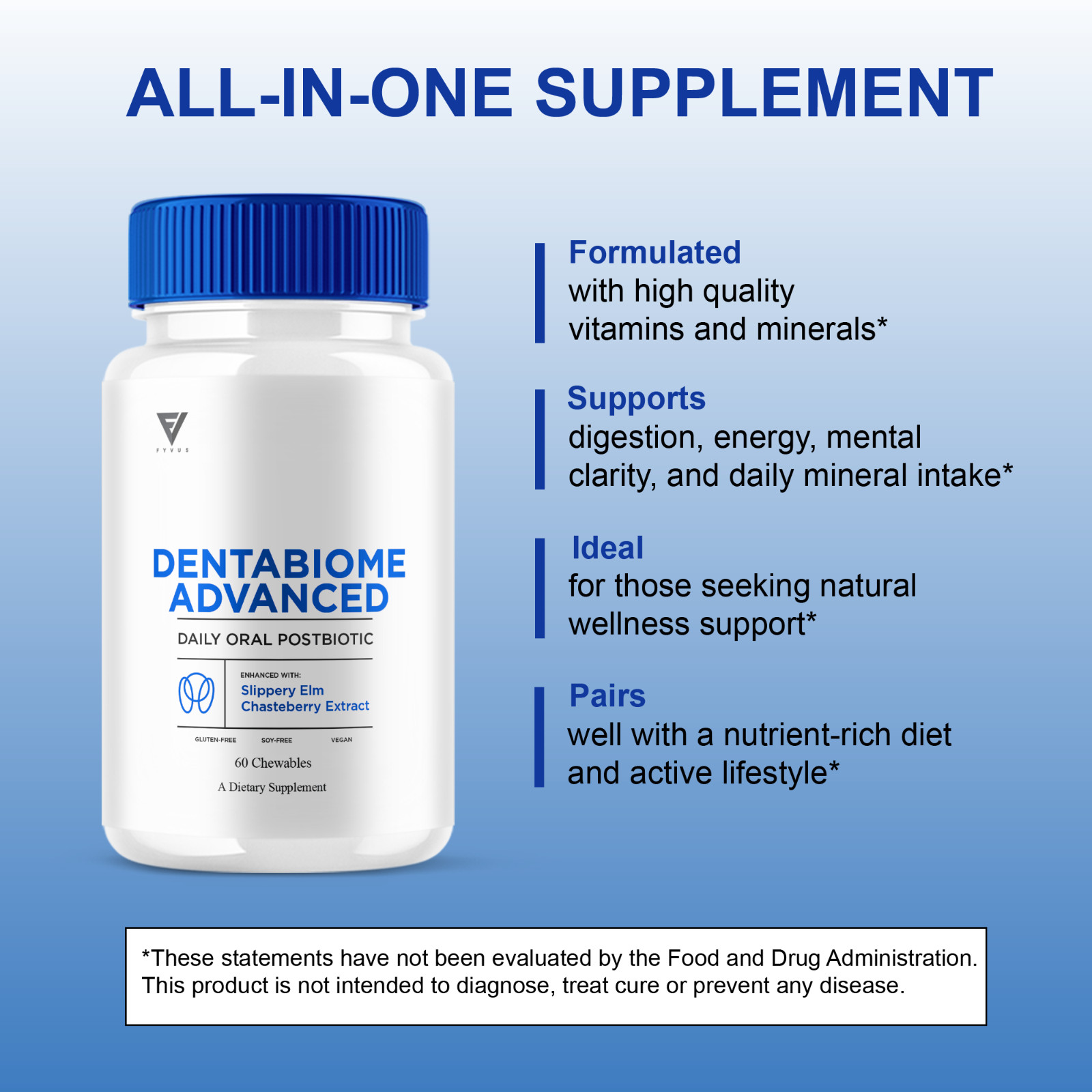 (5 Pack) Dentabiome Advanced, Denta Biome Daily Support Formula (300 Chewables)