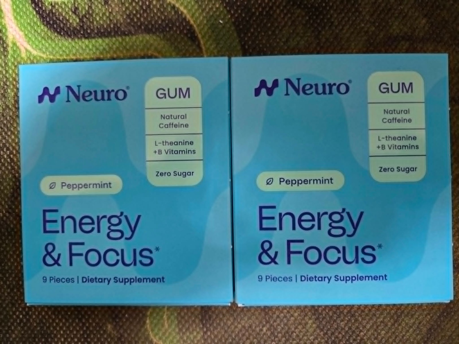 Neuro Gum L-theanine B-12 Nootropics Caffeine 2pk 18 pcs Boost Energy & Focus