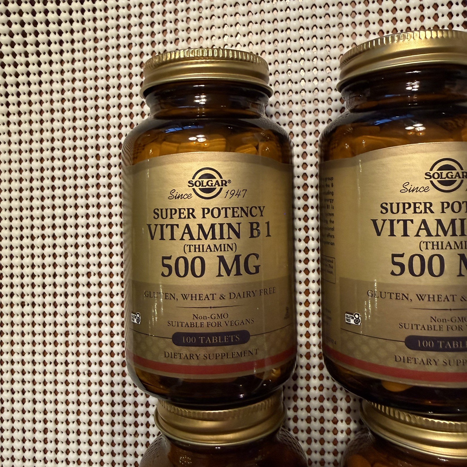 Solgar Vitamin B1 (Thiamin) 500 mg 100 Tablets, Energy Metabolism x 4 PACK